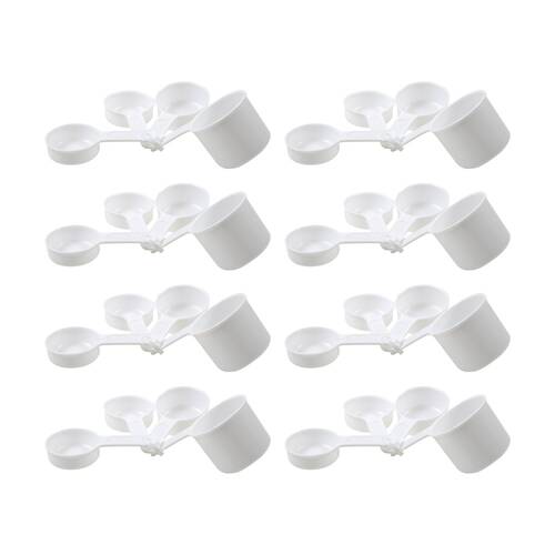 8x 4pc Educationall Measuring Cup Plastic Durable Clear Marked Cups White