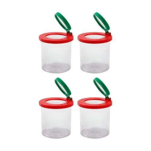 4PK Vivaio Insect Box Bug Viewer W/ Dual 2x And 3.5x Magnifying Lids 3y+