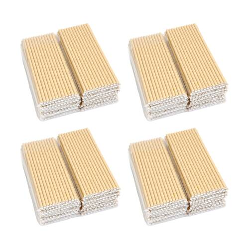 4x 250pc Tacco Kraft Brown Art Strong Lightweight Paper Straws 0.5x195cm