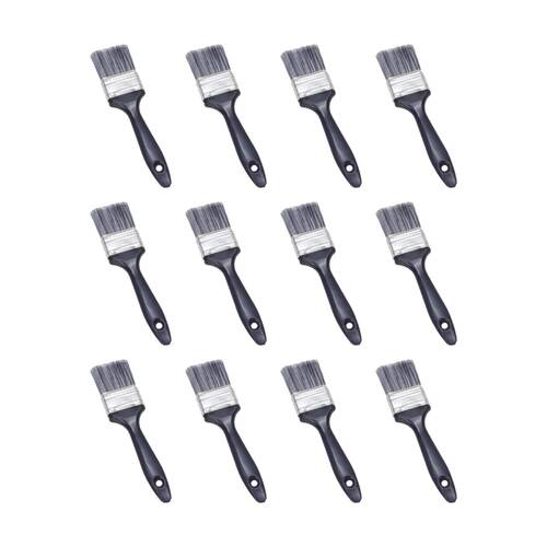 12PK Tacco Paint Brush 25mm Wide 20cm Kids Classroom Art Supplies 3y+ Black