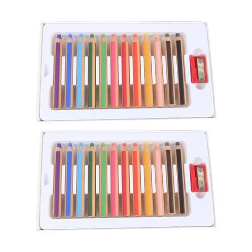2x 12pc Tacco Easi-Grip Watercolour Pencils Jumbo Dual Use Art 3y+