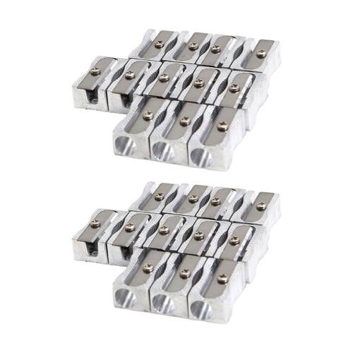 2x 20pc Tacco Metal Pencil Single Hole Sharpener Classroom Equipment Silver