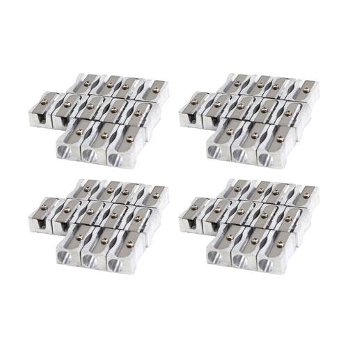 4x 20pc Tacco Metal Pencil Single Hole Sharpener Classroom Equipment Silver