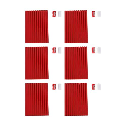 6x 12pc Tacco Jumbo Learner Pencil HB W/ Sharpener Classroom Equipment 3Y+ Red