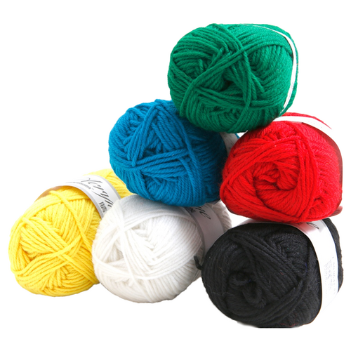 6pc Tacco ed Acrylic Yarn Spools Craft Supplies 170m Multicolour