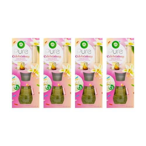 4PK Air Wick Reed Diffuser Celebrations Cake Delight Fragrance 30ml