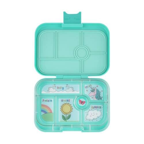 Yumbox Kids Original?6 Compartment Leakproof Lunch Box?Unicorn Miami Aqua