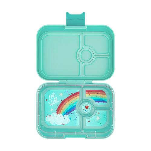 Yumbox Kids Panino 4 Compartment Lunch Box Rainbow Miami Aqua