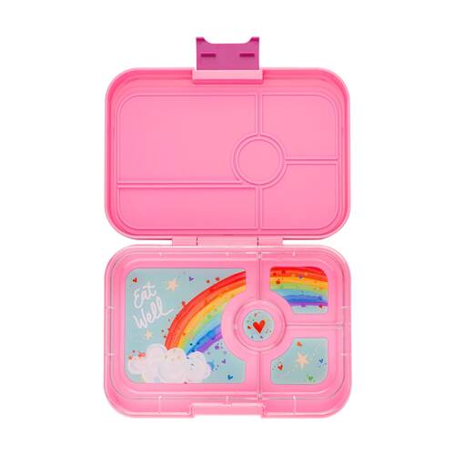 Yumbox Kids Tapas 4 Compartment Leakproof Lunch Box Rainbow Capri Pink