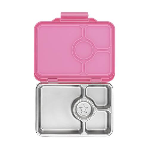 Yumbox Kids Pret Stainless Steel 4 Compartment Bento Box Versailles Pink
