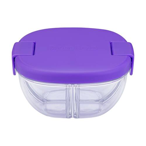 Yumbox Kids 3 Compartment?Leakproof?Snack Bowl Container Haze Purple 384ml