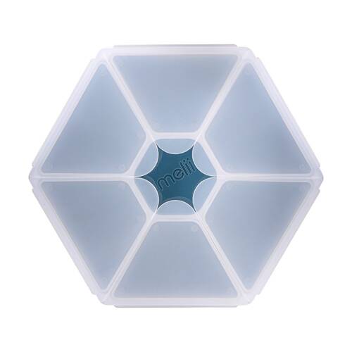 Melii Kids 6 Compartment Hexagon Snackle Lunch Box Container Blue 798ml