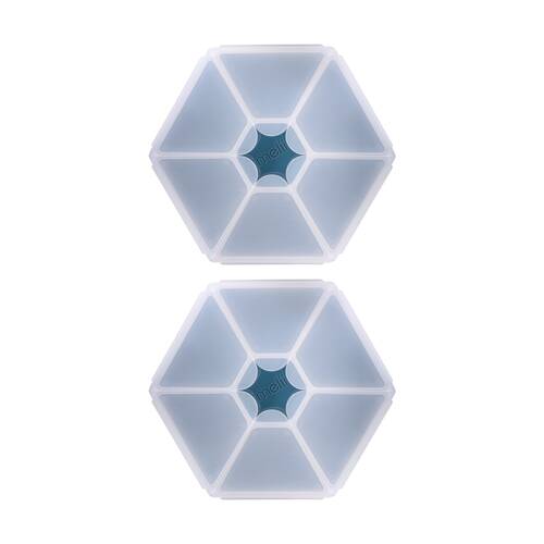 2PK Melii Kids 6 Compartment Hexagon Snackle Lunch Box Container Blue 798ml