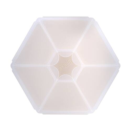 Melii Kids 6 Compartment Hexagon Snackle Lunch Box Container Ivory 798ml
