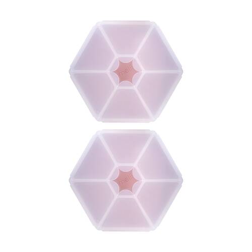 2PK Melii Kids 6 Compartment Hexagon Snackle Lunch Box Container Pink 798ml