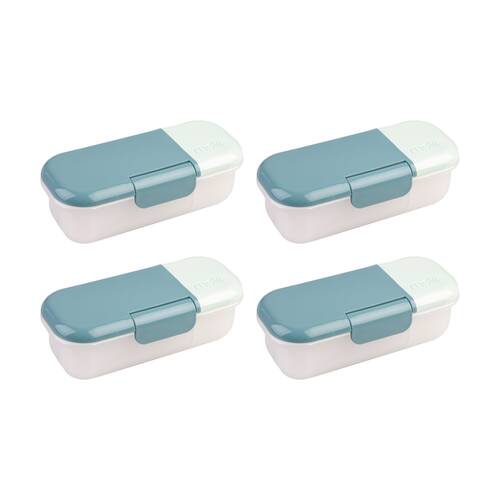 4PK Melii Snack & Dip Airtight Leakproof Food Container Blue Mint 320ml