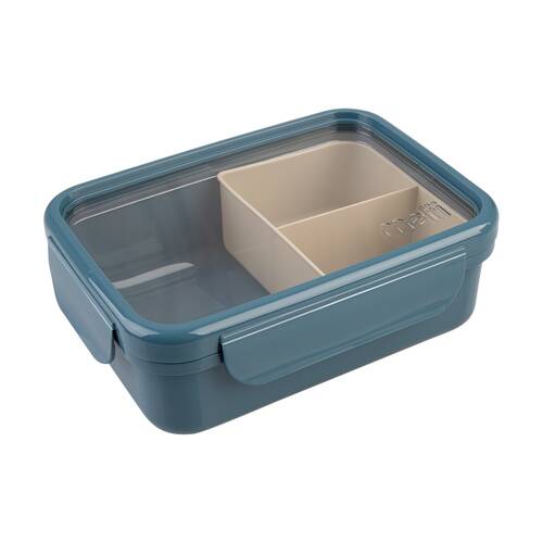 Melii 3 Compartment?Bento Lunch Box W/ Removable Insert Blue Mint 1.25L