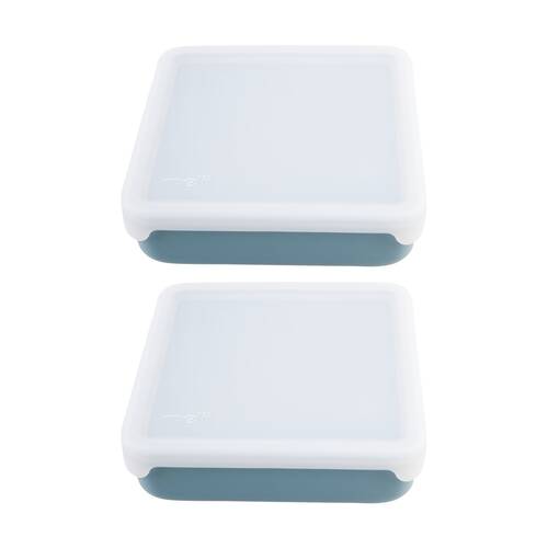 2PK Melii Silicone Kid-Friendly Sandwich Lunch Container With Lid Blue 790ml