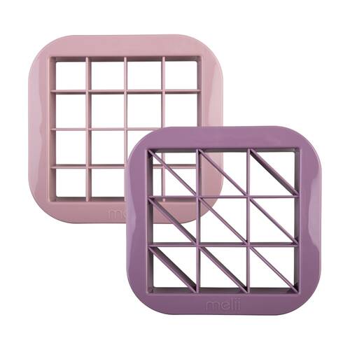 2pc Melii Bite Size Sandwich Cutters Squares Triangles Set Pink/Purple