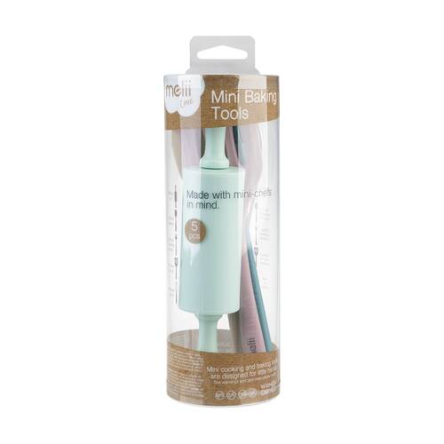 5pc Melii Mini Kid-Sized Silicone Cooking Baking Tools Set Multicolour