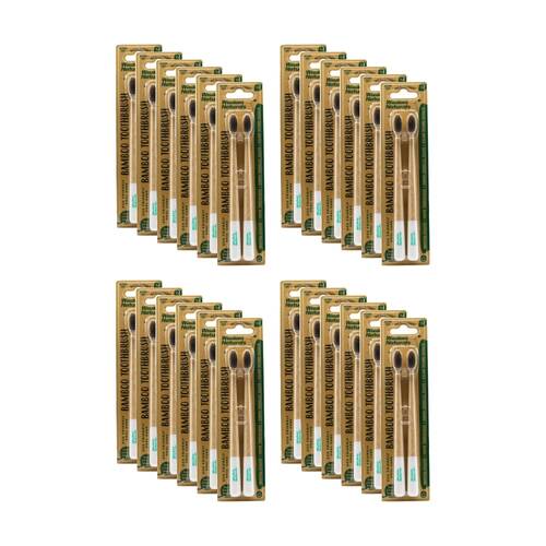 24x 2pc Wisdom Naturals Biodegradable Toothbrushes W/ Charcoal Bristles Bamboo