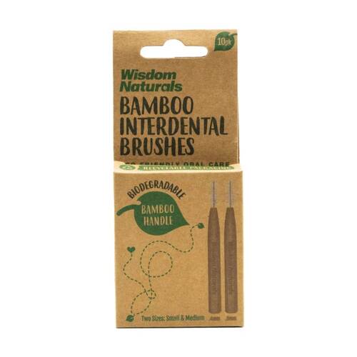10pc Wisdom Bamboo Interdental Brushes Teeth Cleaning Small/Medium