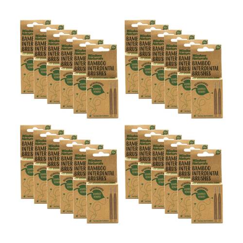 24x 10pc Wisdom Bamboo Interdental Brushes Teeth Cleaning Small/Medium