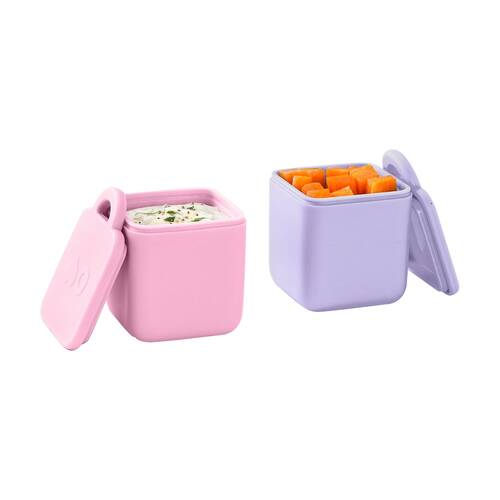 2pc Omie OmieDip Silicone Leakproof Dip Containers Set Purple/Pink 220ml