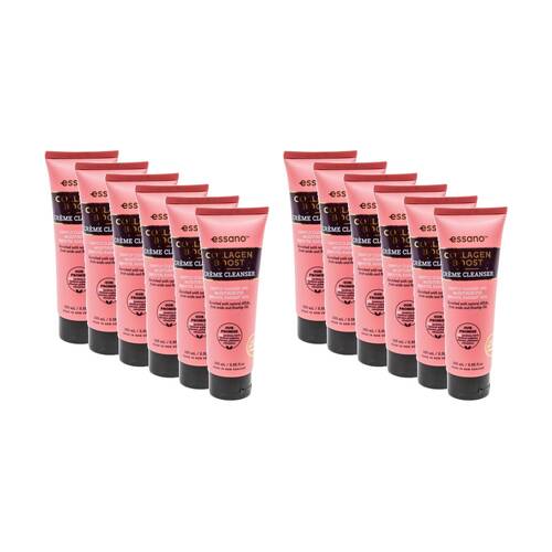 12PK Essano Collagen Boost Creme Cleanser W/ Rosehip Oil Natural & AHAs 100ml
