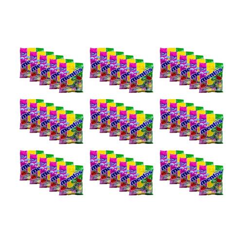 45PK Mentos Mini Rainbow Chewy Candy Fruit Flavours Sweets Chew 108g