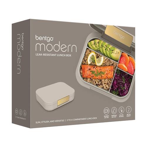 Bentgo Modern Lunch Box 3-4 Compartments Leak Resistant Container Sandstone