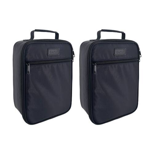2PK Sachi Junior Insulated School Food Lunch Bag Black 21x11x28cm