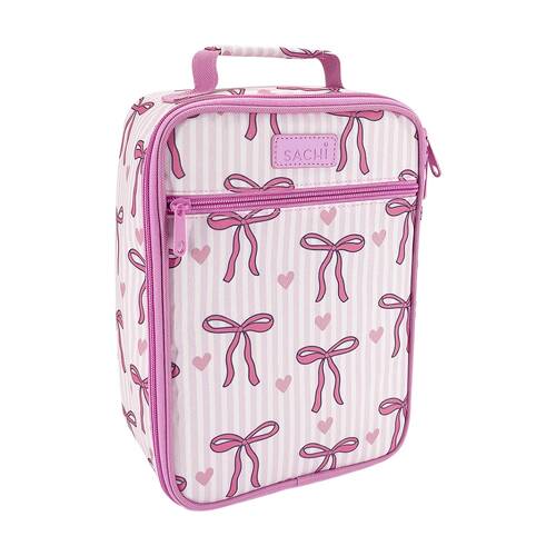 Sachi Junior Insulated School Food Lunch Bag Bows & Hearts 21x11x28cm