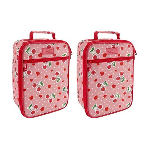 2PK Sachi Junior Insulated School Food Lunch Bag Cherry Crush 21x11x28cm