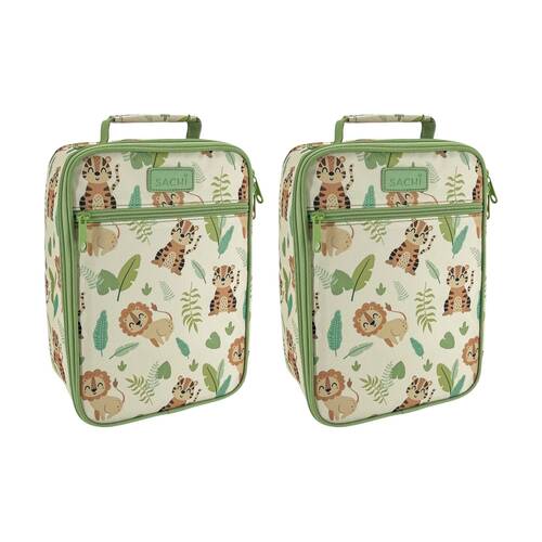 2PK Sachi Junior Insulated School Food Lunch Bag Jungle Buddies 21x11x28cm
