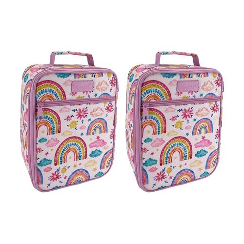 2PK Sachi Junior Insulated School Food Lunch Bag Rainbow Sky 21x11x28cm