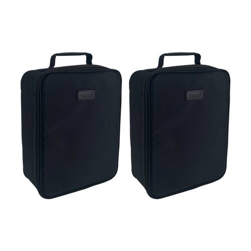 2PK Sachi XL Junior Insulated School Food Lunch Bag Black 24.5x11x30.5cm