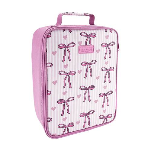 Sachi XL Junior Insulated School Food Lunch Bag Bows & Hearts 24.5x11x30.5cm