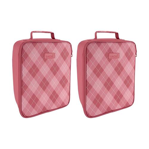2PK Sachi XL Junior Insulated School Food Lunch Bag Pretty Pink 24.5x11x30.5cm