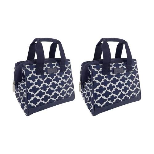 2PK Sachi Insulated Style 34 School Food Lunch Bag Moroccan Navy 24x17x22cm