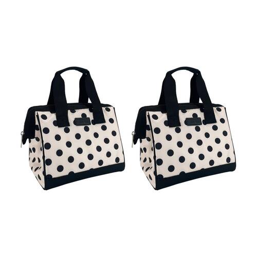 2PK Sachi Insulated Style 34 School Food Lunch Bag Polka Dots 24x17x22cm