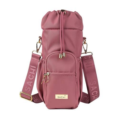 Sachi Crossbody Insulated Bottle Bag With Drawstring Closure Blush 24cm