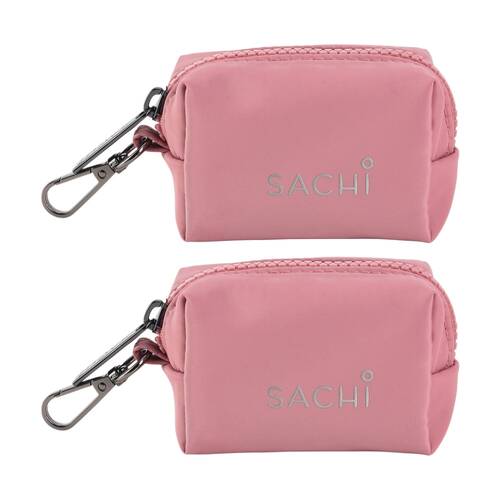 2PK Sachi PupPack Portable Waste Bag Holder Zip Closure Accessory Blush