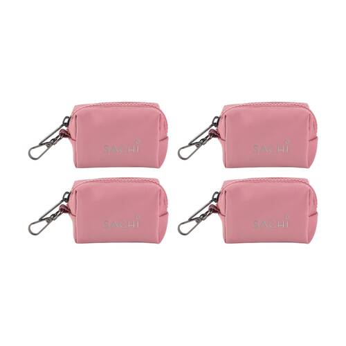 4PK Sachi PupPack Portable Waste Bag Holder Zip Closure Accessory Blush