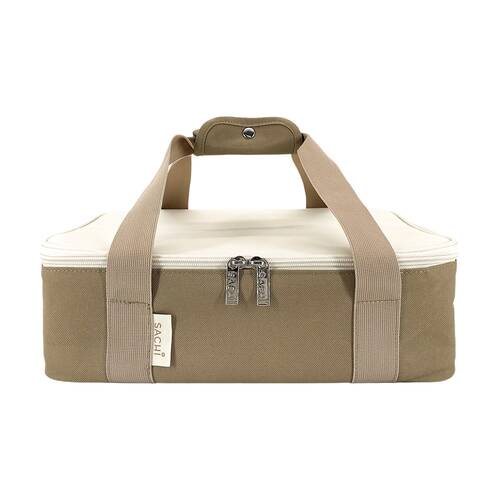 Sachi Insulated Cook & Carry Bag Zip Premium Liner Latte 37.5x27x12cm