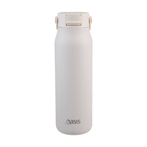 Oasis Ceramic Stainless Steel Double Wall Insulated Bottle Alabaster 900ml