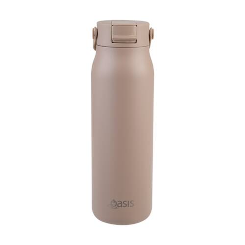 Oasis Ceramic Stainless Steel Double Wall Insulated Bottle Latte 900ml