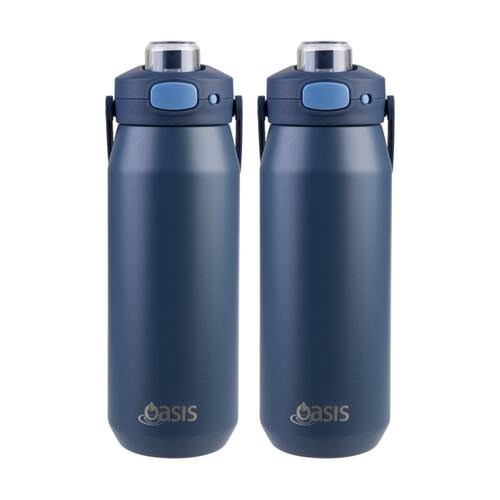 2PK Oasis Ceramic Stainless Steel Triple Wall Insulated Bottle Indigo 750ml