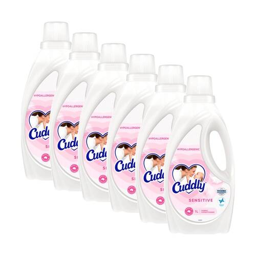 6PK Cuddly Sensitive Hypoallergenic Fabric Conditioner 1L Gentle Fragrance