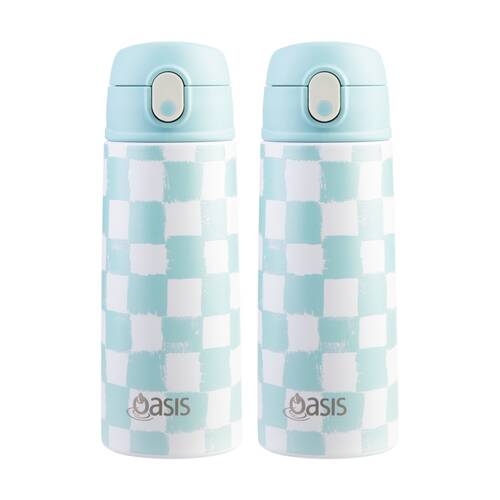 2PK Oasis Kids Drink Bottle Insulated Stainless Steel Check It Out 550ml